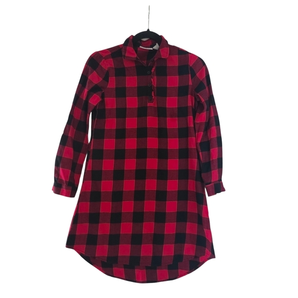 The Children's Place Winter Red & Black Kid Plaid Ruffle Dress Sz 10-12 Holidays - Picture 1 of 8